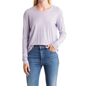 James Perse Women's Relaxed Cotton Modal Slub Jersey Long Sleeve Tee T-Shirt Top